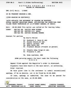 supreme court order prashant bhushan contempt