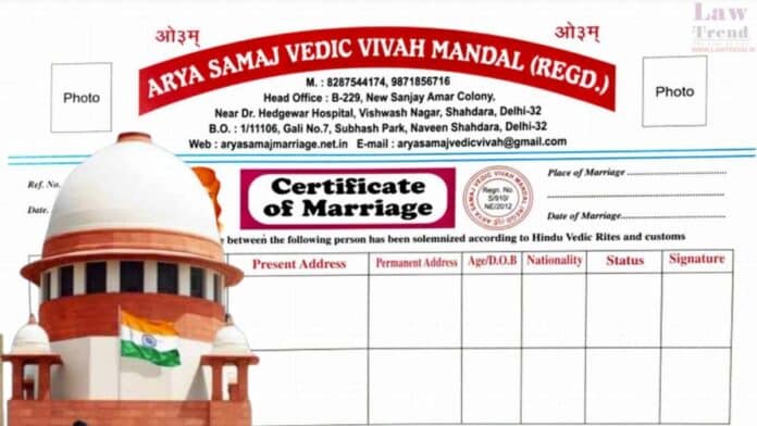sc-arya samaj marriage certificate