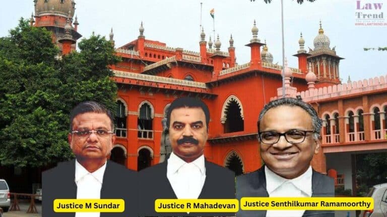Justices R Mahadevan, M Sundar and Senthilkumar Ramamoorthy