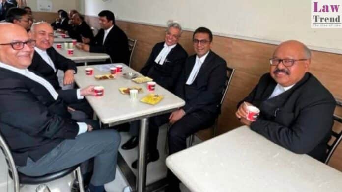 cji chandrachud and other judges with coffee