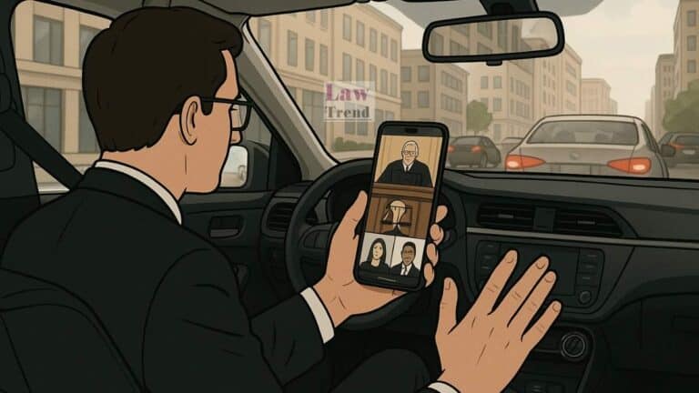 lawyer-virtual hearing from car